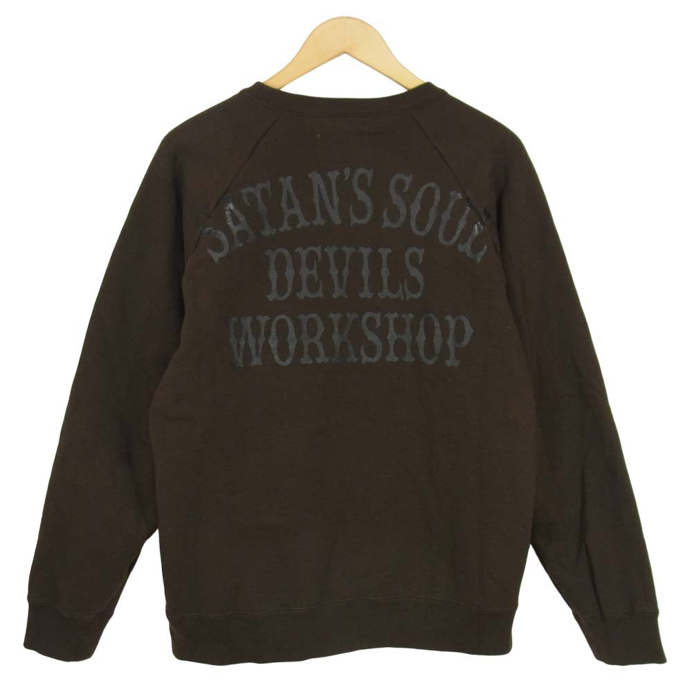 WACKO MARIA ワコマリア SATAN'S SOUL バックプリント スウェット トレーナー ブラウン系 L【中古】