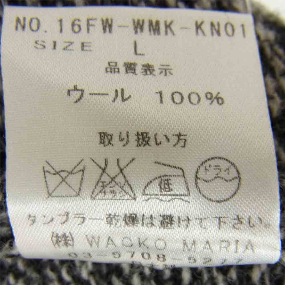 WACKO MARIA ワコマリア 16FW-WMK-KN01 CLASSIC CREW SWEATER クラシック クルー セーター ブラック系 L【中古】