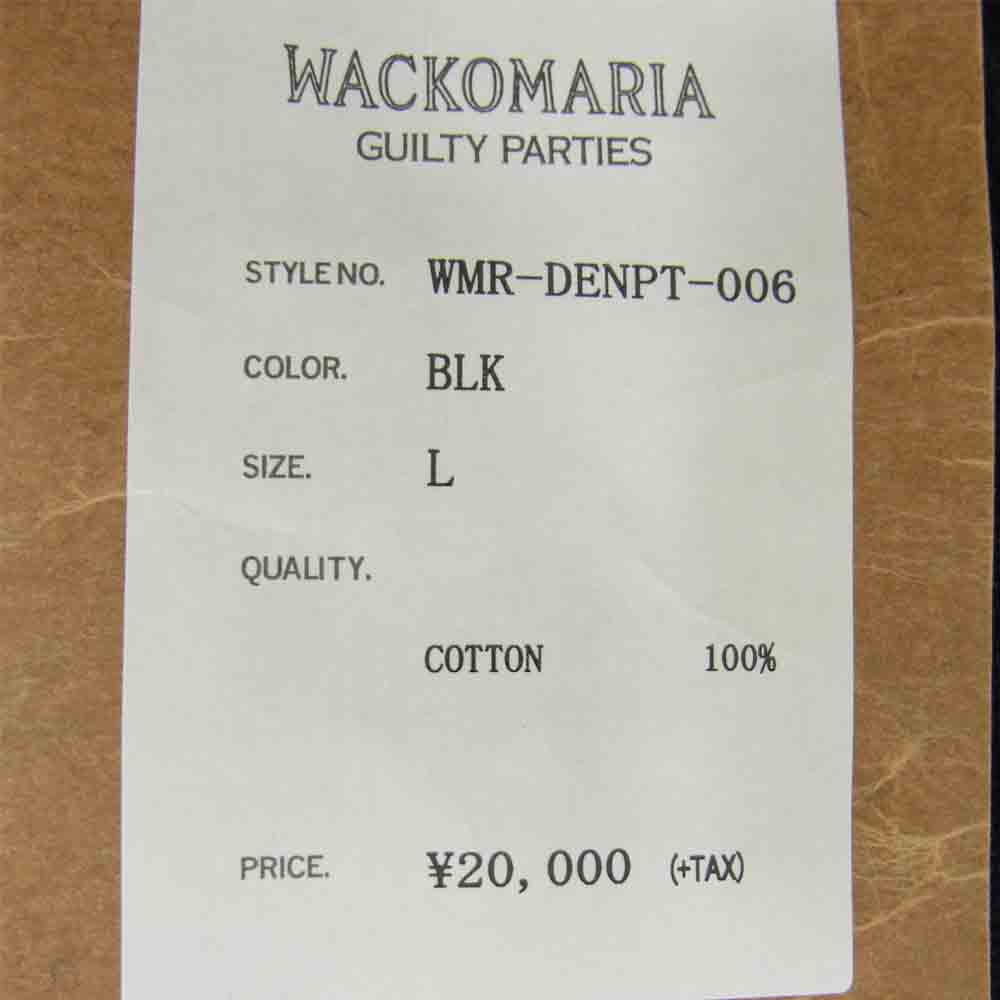 WACKO MARIA ワコマリア WMR-DENPT-006 ボタンフライ デニム パンツ ブラック系 L【新古品】【未使用】【中古】
