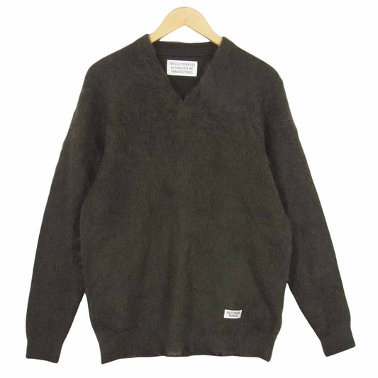 WACKO MARIA ワコマリア 18FW-WMK-KN18 V NECK MOHAIR SWEATER Vネック モヘア セーター グレー系 M【美品】【中古】