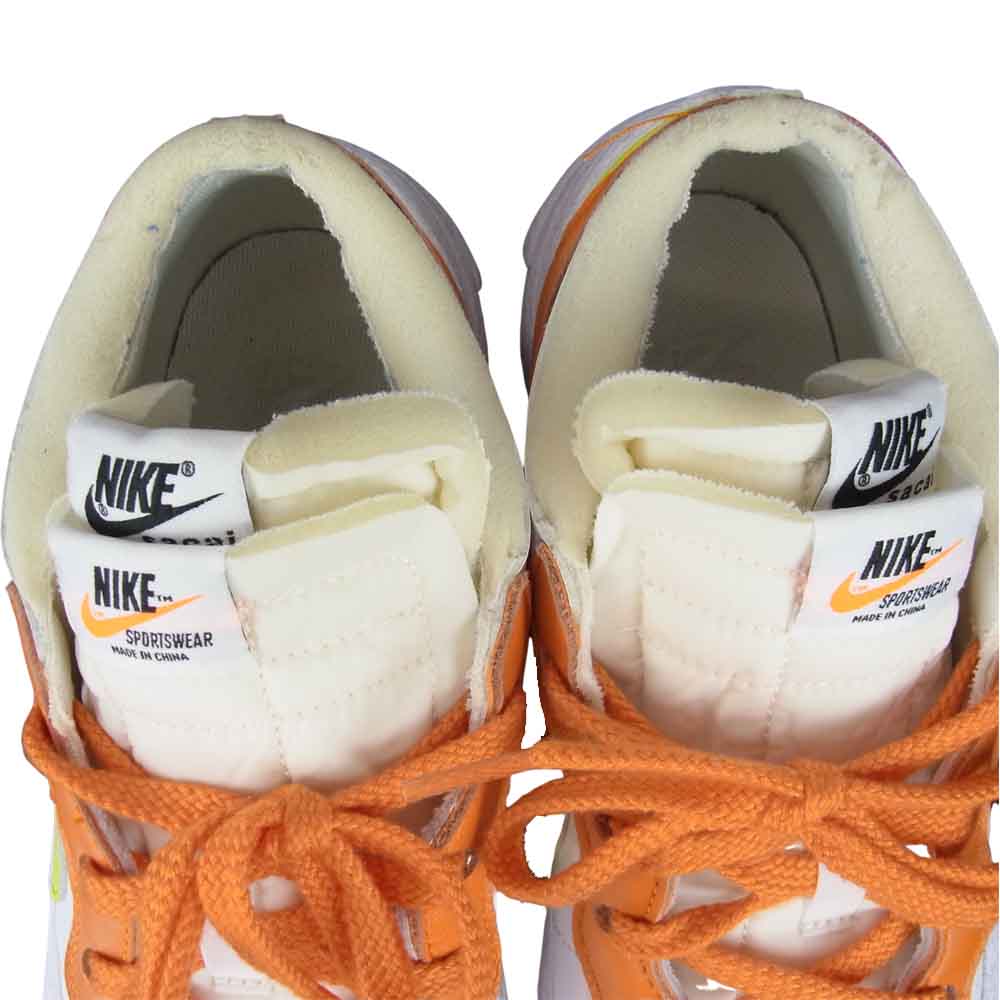 NIKE ナイキ × sacai blazer low MAGMA ORANGE サカイ ブレザー ロー スニーカー ホワイト系 27㎝【中古】