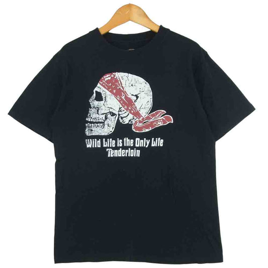 TENDERLOIN テンダーロイン T-TEE 1 バンダナ スカル 半袖 Tシャツ コットン ブラック系 S【中古】
