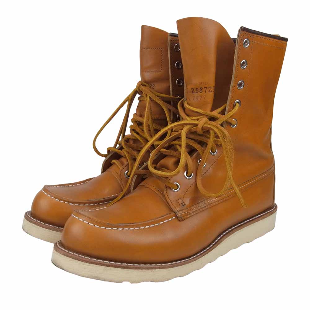RED WING レッドウィング 9877 IRISH SETTER アイリッシュセッター ゴールドラセット セコイア 犬タグ 8インチ モックトゥ ライトブラウン系 8.5【中古】