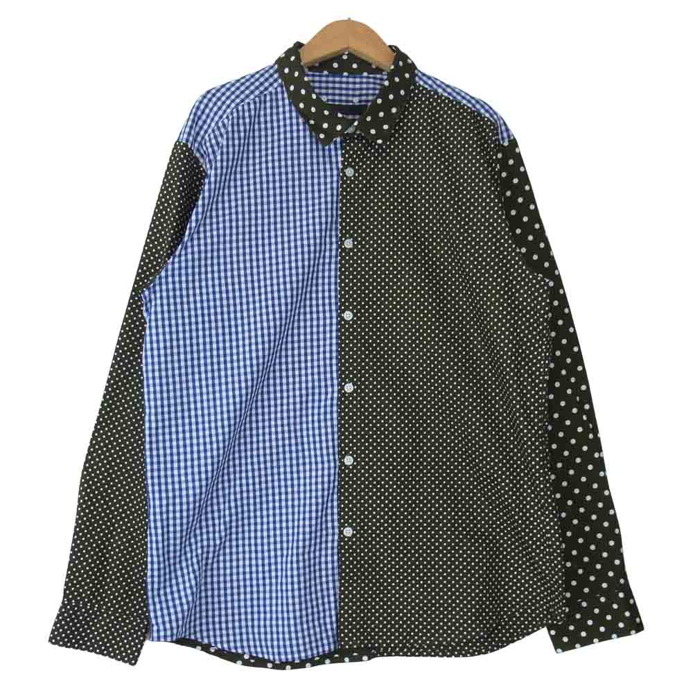 SOPHNET. ソフネット 200046 PANELED REGULAR COLLAR SHIRT パネルド レギュラー カラー シャツ ブラウン系 カーキ系 XL【美品】【中古】