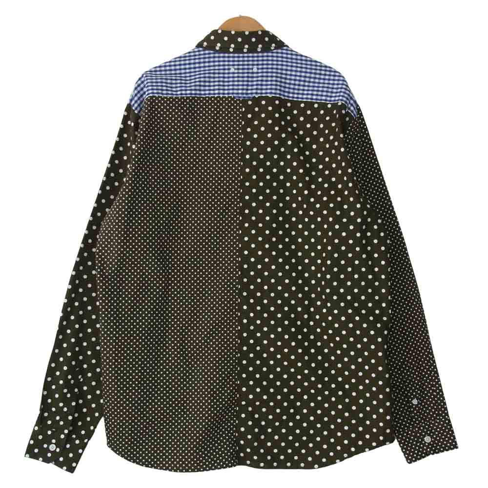 SOPHNET. ソフネット 200046 PANELED REGULAR COLLAR SHIRT パネルド レギュラー カラー シャツ ブラウン系 カーキ系 XL【美品】【中古】