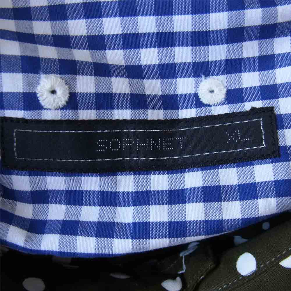 SOPHNET. ソフネット 200046 PANELED REGULAR COLLAR SHIRT パネルド レギュラー カラー シャツ ブラウン系 カーキ系 XL【美品】【中古】