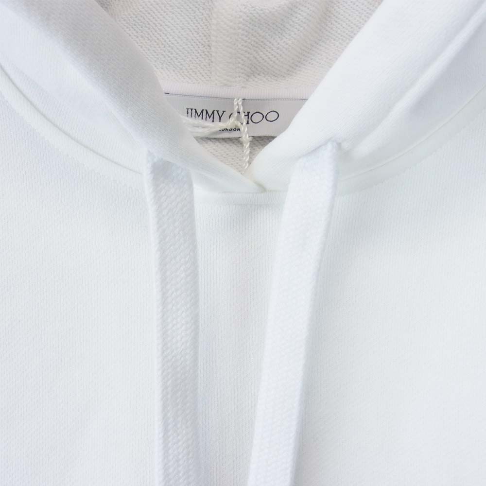JIMMY CHOO ジミーチュウ JC COLLEGE HOODIE カレッジ ロゴ パーカー ホワイト系 S【新古品】【未使用】【中古】