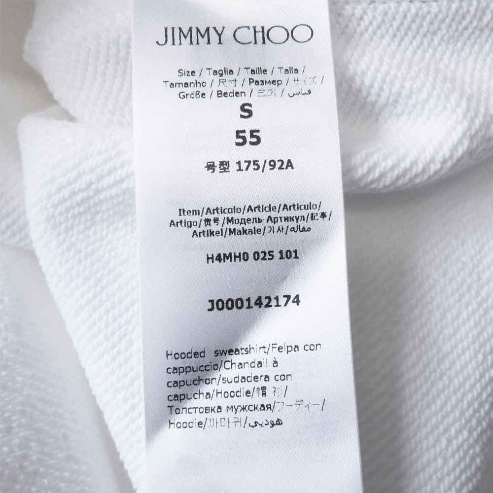 JIMMY CHOO ジミーチュウ JC COLLEGE HOODIE カレッジ ロゴ パーカー ホワイト系 S【新古品】【未使用】【中古】