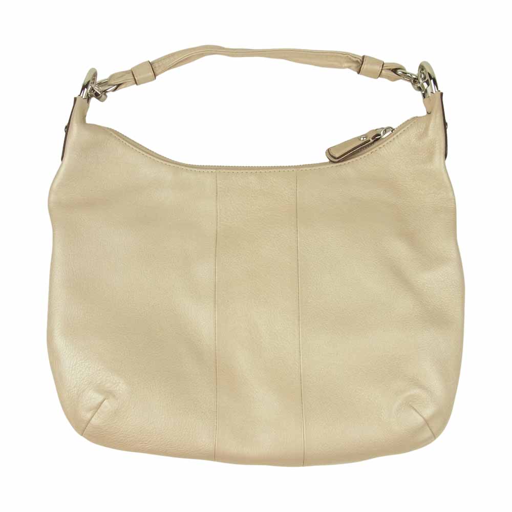 COACH コーチ 16808 クリスティン レザー ホーボー 2way ショルダー ハンド バッグ ベージュ系【中古】