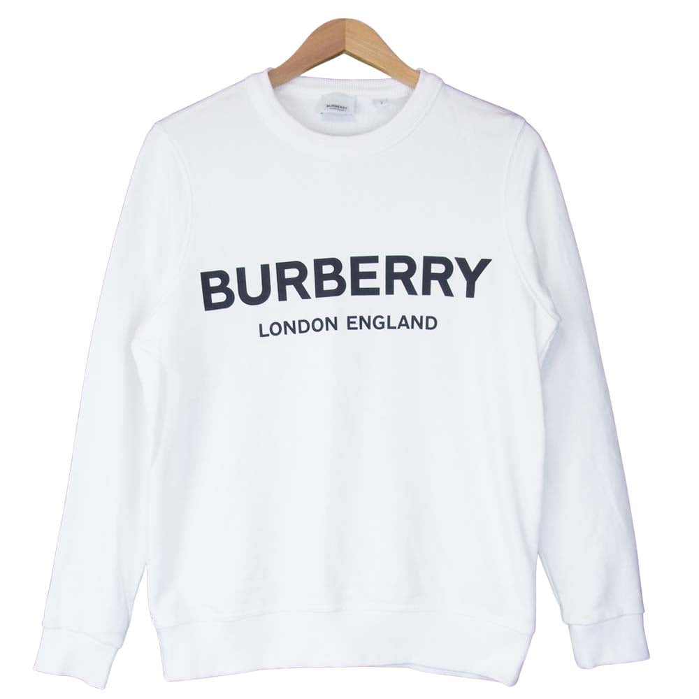 BURBERRY バーバリー 8011443 FAIRHALL ロゴプリント スウェット トレーナー ホワイト系 S【美品】【中古】