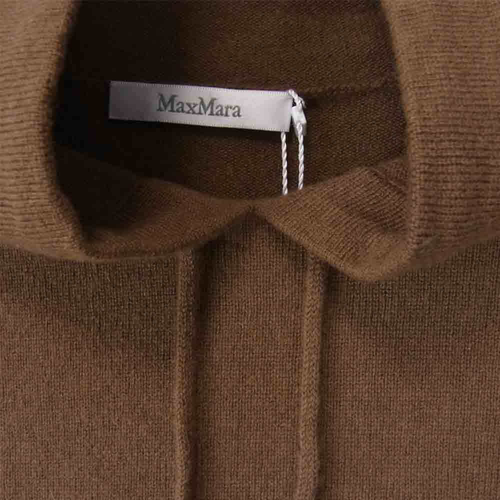 MAX MARA マックスマーラ XtF2T-hc-202118f097035 Brown Cashmere Liegi Hoodie Tobacco カシミヤ100％ プルオーバー ニット パーカー ブラウン系 XS【新古品】【未使用】【中古】