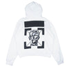 OFF-WHITE オフホワイト 20AW OMBB037E20FLE007 国内正規品 MASKED FACE OVER HOODIE オーバーサイズ フーディ ホワイト系 L【美品】【中古】
