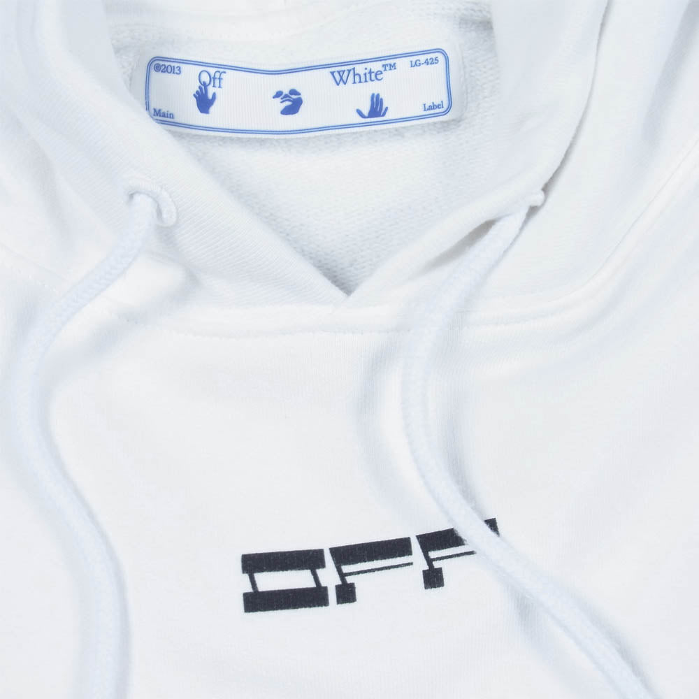 OFF-WHITE オフホワイト 20AW OMBB037E20FLE007 国内正規品 MASKED FACE OVER HOODIE オーバーサイズ フーディ ホワイト系 L【美品】【中古】