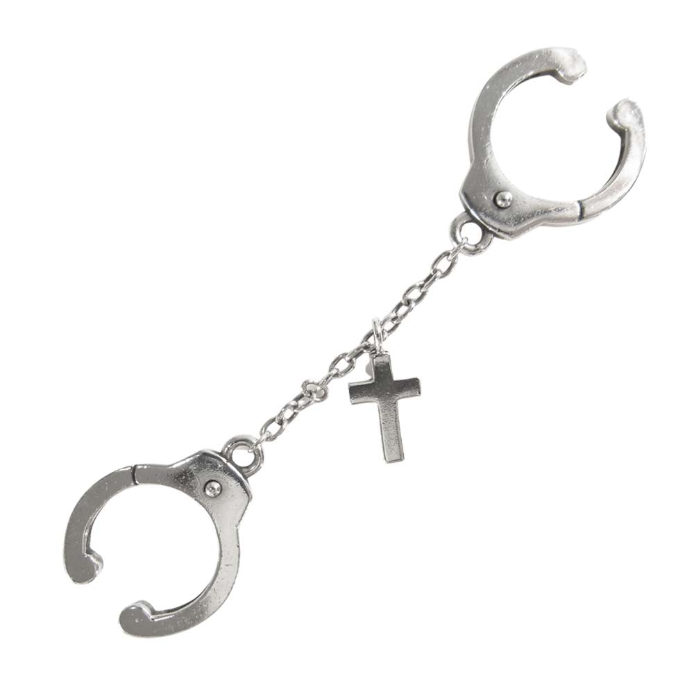 Justin Davis ジャスティンデイビス SEJ845 WANDERLUST CROSS ワンダーラスト クロス イヤーカフ ピアス シルバー系【美品】【中古】