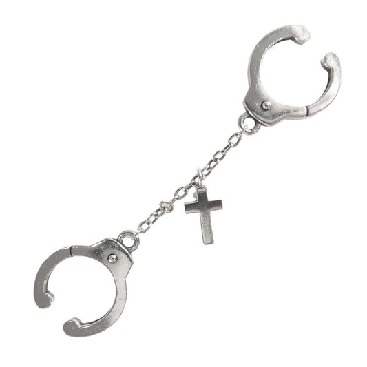 Justin Davis ジャスティンデイビス SEJ845 WANDERLUST CROSS ワンダーラスト クロス イヤーカフ ピアス シルバー系【美品】【中古】