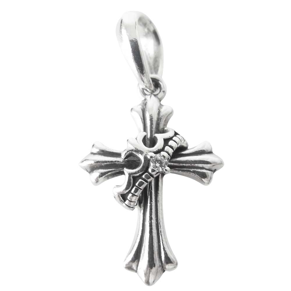 Justin Davis ジャスティンデイビス SPJ481 LITTLE CRUX リトル クロス ペンダント ネックレス トップ シルバー系【中古】