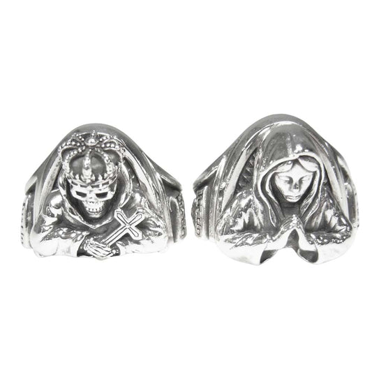 Justin Davis ジャスティンデイビス SRJ441 DOOM SPLIT RING スカル マリア リング シルバー系 17号程度【中古】