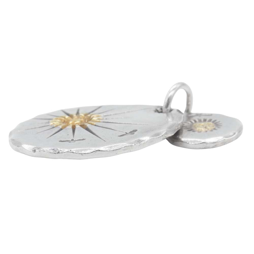 WINGROCK ウィングロック フラットメタル タタキ 18K コンビ ペンダントトップ シルバー系【中古】