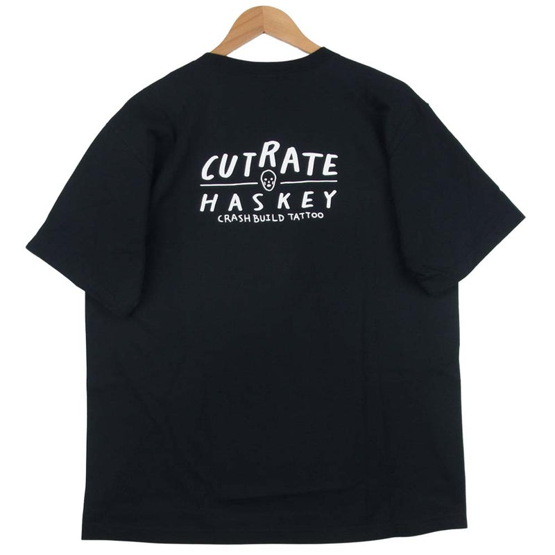 CUT RATE カットレイト HASKEY SHARAKU T-SHIRT しゃらく プリント 半袖 Tシャツ ブラック系 XL【美品】【中古】