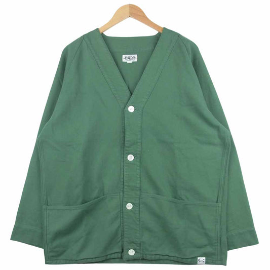 CALEE キャリー コットン ボタン カーディガン 日本製 グリーン系 XL【美品】【中古】