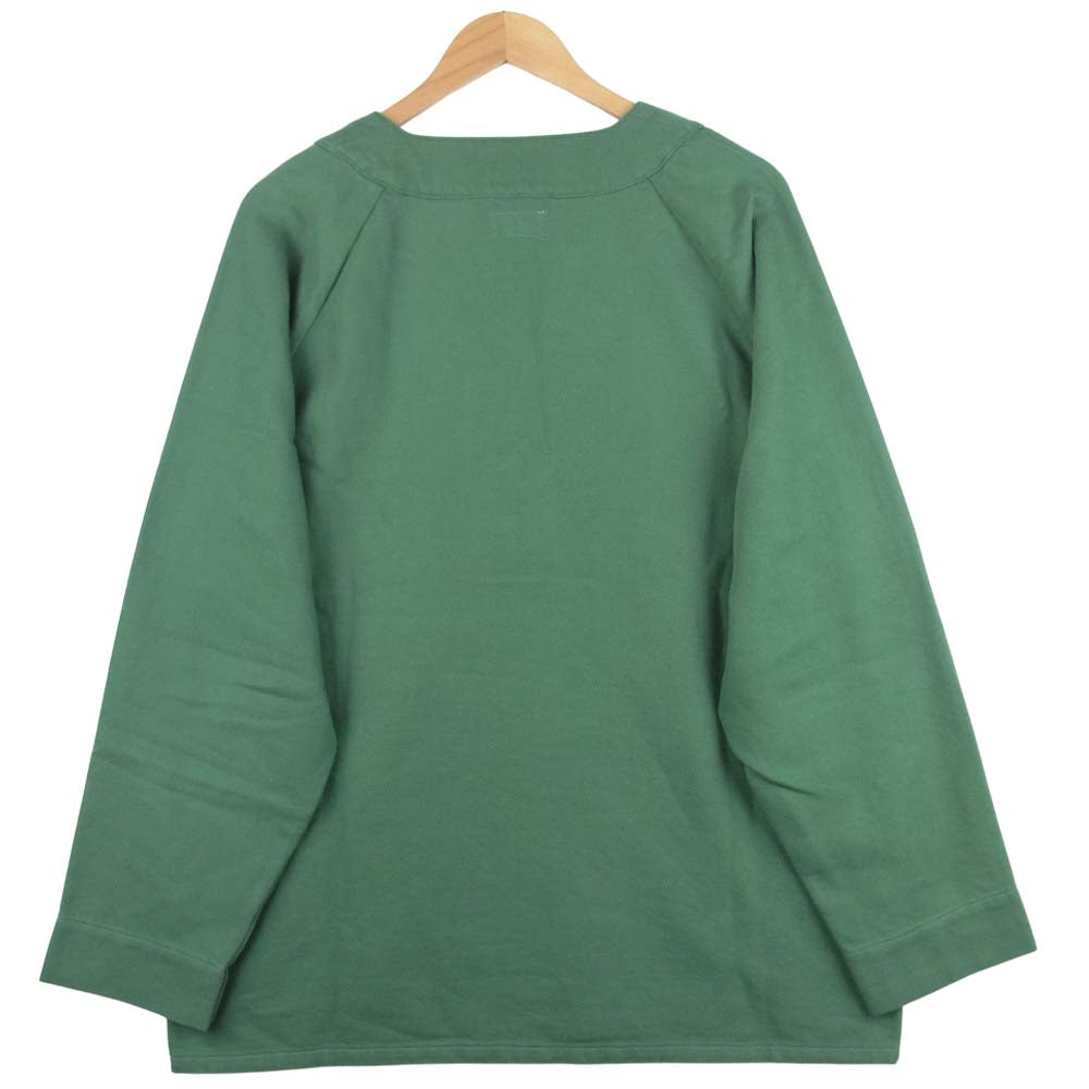 CALEE キャリー コットン ボタン カーディガン 日本製 グリーン系 XL【美品】【中古】