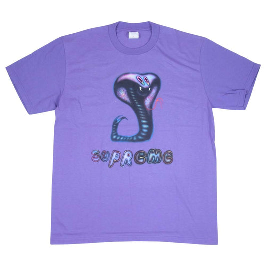 Supreme シュプリーム 21SS Snake Tee スネーク Tシャツ コットン USA製 プリント パープル系 M【新古品】【未使用】【中古】