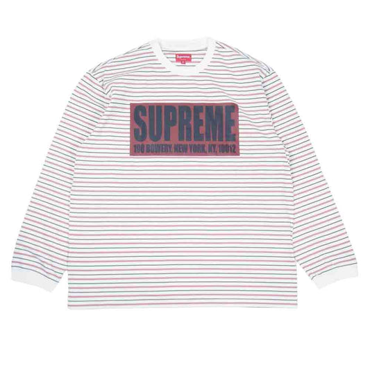 Supreme シュプリーム 21SS Thin Stripe L/S Top シン ストライプ 長袖 Tシャツ マルチカラー系 M【新古品】【未使用】【中古】