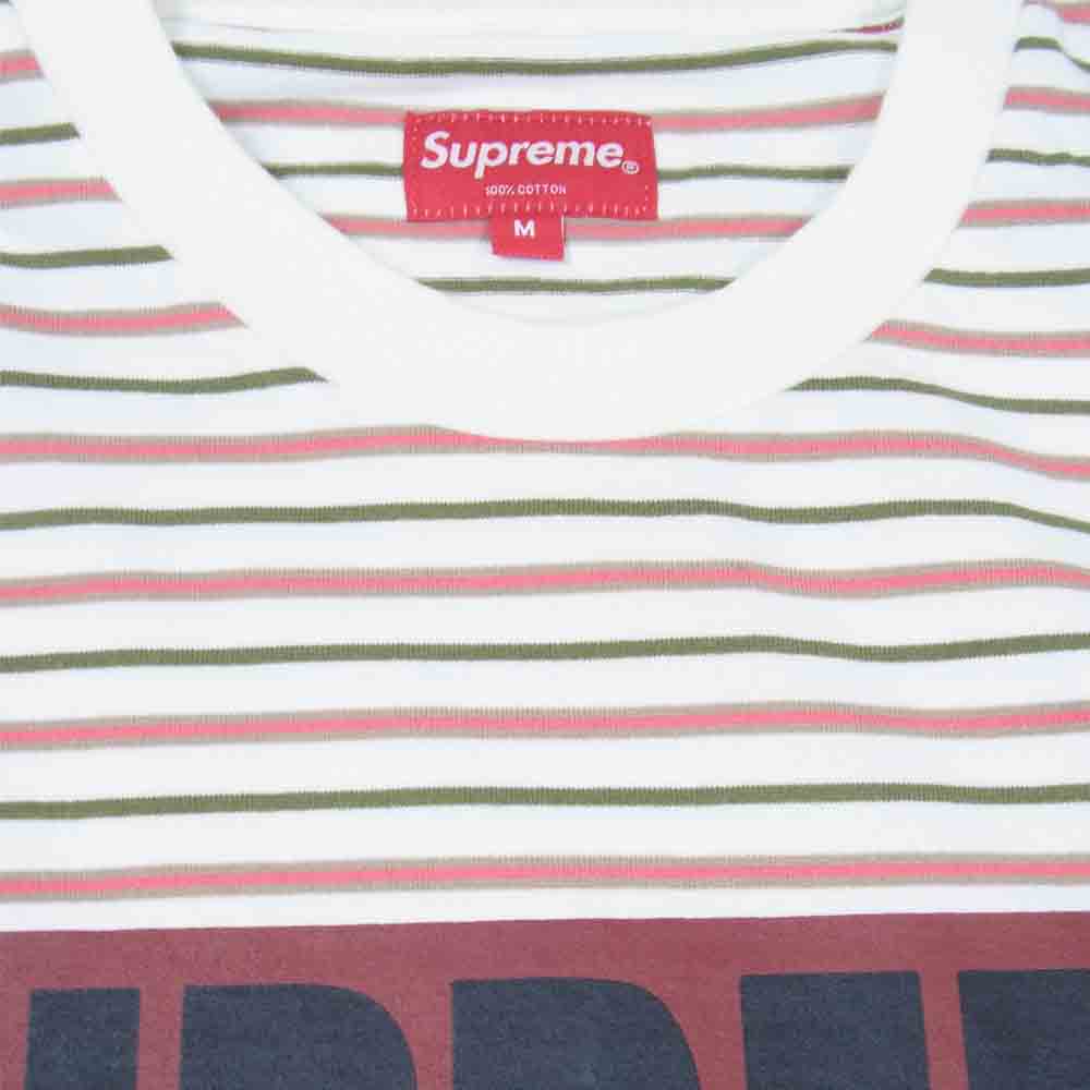 Supreme シュプリーム 21SS Thin Stripe L/S Top シン ストライプ 長袖 Tシャツ マルチカラー系 M【新古品】【未使用】【中古】