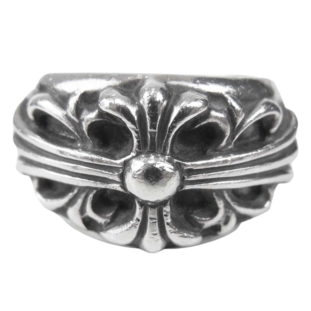 CHROME HEARTS クロムハーツ（原本有） FLORAL CROSS フローラル クロス リング シルバー系 18号程度【中古】