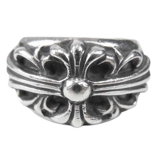 CHROME HEARTS クロムハーツ（原本有） FLORAL CROSS フローラル クロス リング シルバー系 18号程度【中古】