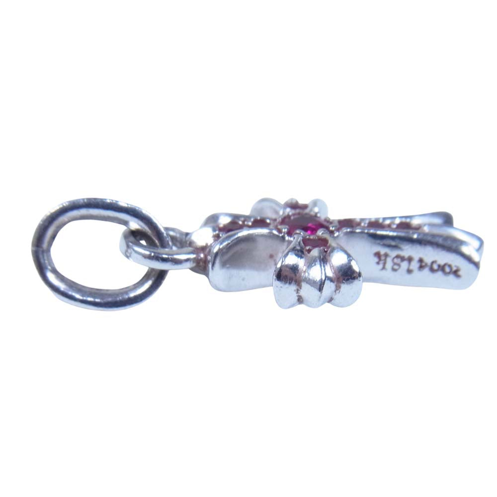 CHROME HEARTS クロムハーツ（原本有） 18KWG CHRM BBY FAT P/RUBY ベイビーファット チャーム パヴェ ルビー ネックレストップ 白金系【中古】