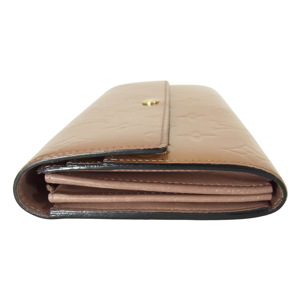 LOUIS VUITTON ルイ・ヴィトン M91767 ポルトフォイユ サラ ローズ ヴェルール 二つ折り 長財布 ブラウン系【中古】