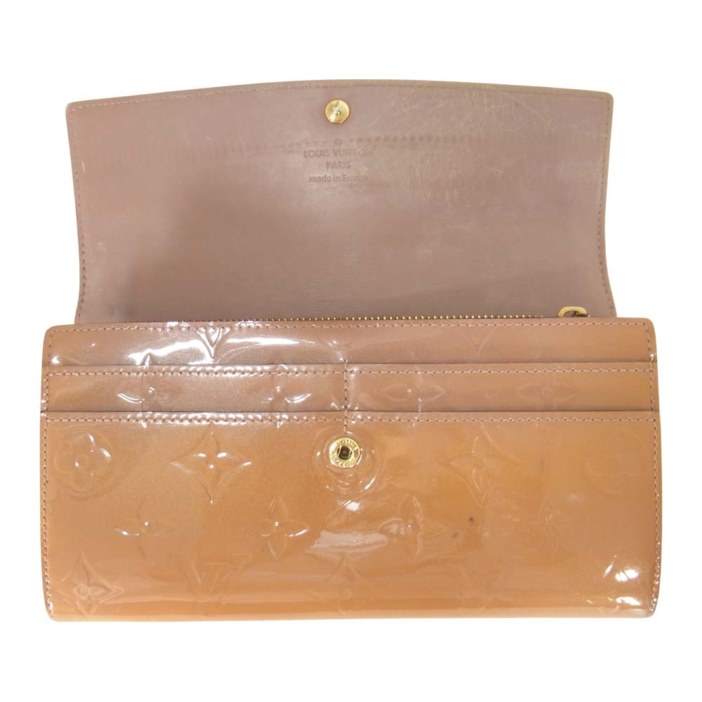 LOUIS VUITTON ルイ・ヴィトン M91767 ポルトフォイユ サラ ローズ ヴェルール 二つ折り 長財布 ブラウン系【中古】