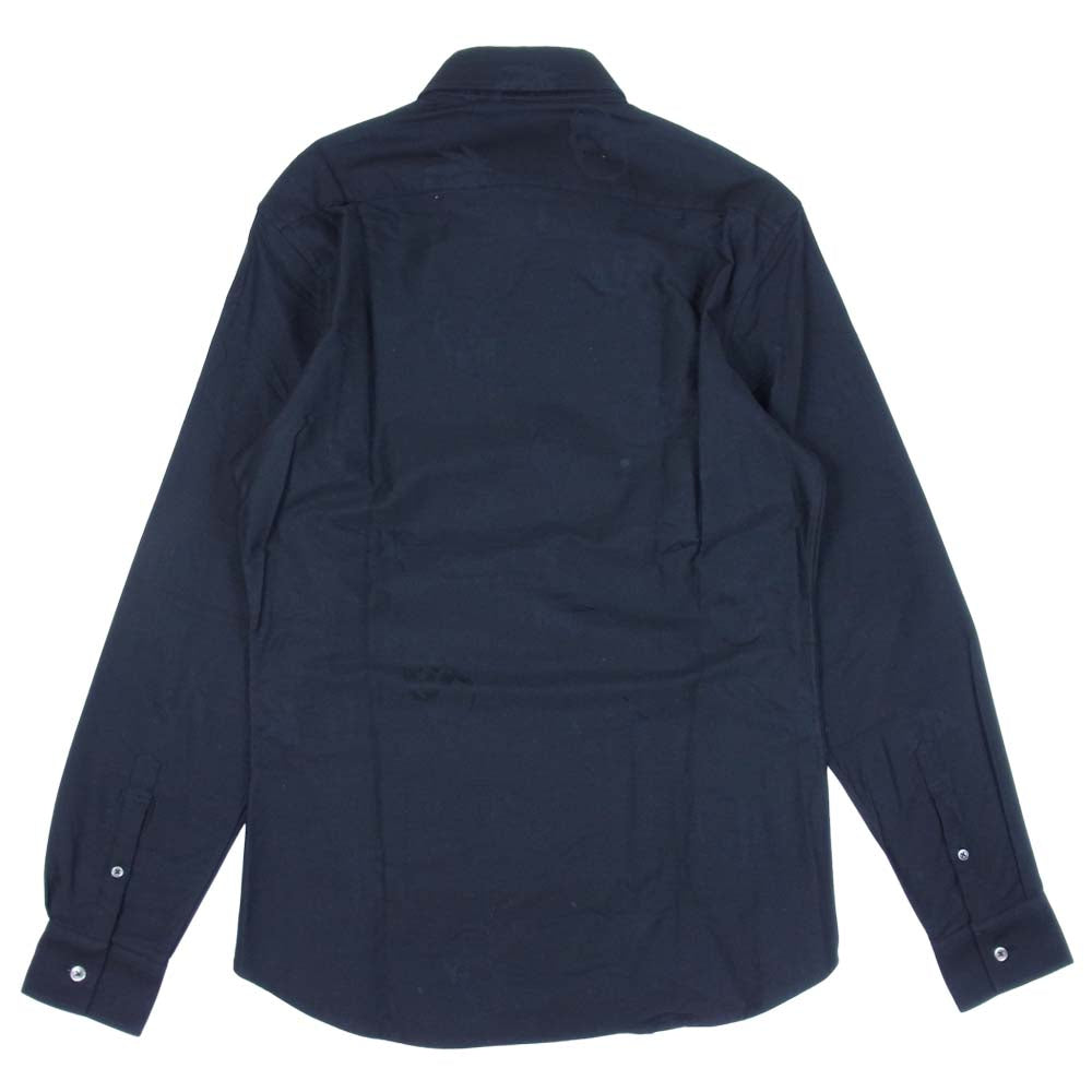 1piu1uguale3 ウノピュウノウグァーレトレ ルシアンペラフィネ LUCIEN PELLAT FINET MONOGRAM B.D SHIRTS ボタンダウン スカル 刺繍 長袖 シャツ ブラック系 M【美品】【中古】