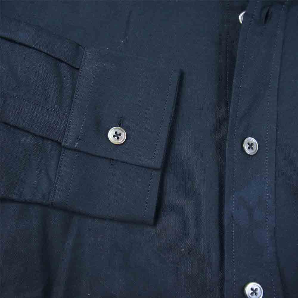 1piu1uguale3 ウノピュウノウグァーレトレ ルシアンペラフィネ LUCIEN PELLAT FINET MONOGRAM B.D SHIRTS ボタンダウン スカル 刺繍 長袖 シャツ ブラック系 M【美品】【中古】
