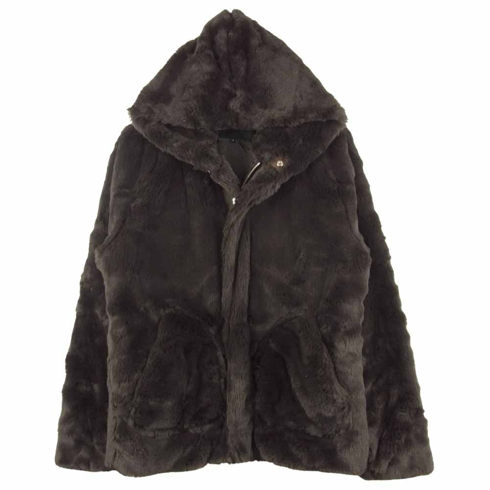 AKM エイケイエム MRB455 DROP ZIP HOODIE クリーミー ファー ジップ ジャケット ブラウン系 V【新古品】【未使用】【中古】