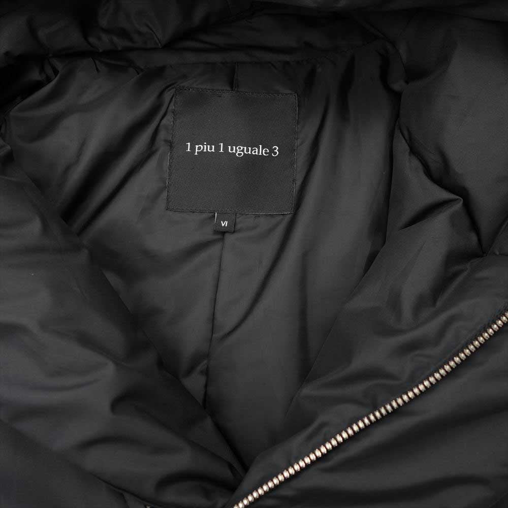 1piu1uguale3 ウノピュウノウグァーレトレ MRC105 NEXT WRAP HOODED BLACK THERMOLITE 中綿 ラップ コート ブラック系 VI【美品】【中古】