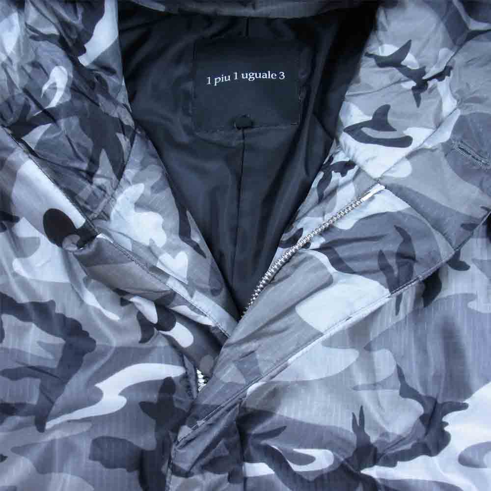 1piu1uguale3 ウノピュウノウグァーレトレ MRC105 NEXT WRAP HOODED WHITE CAMO THERMOLITE 中綿 ラップ コート グレー系 V【美品】【中古】