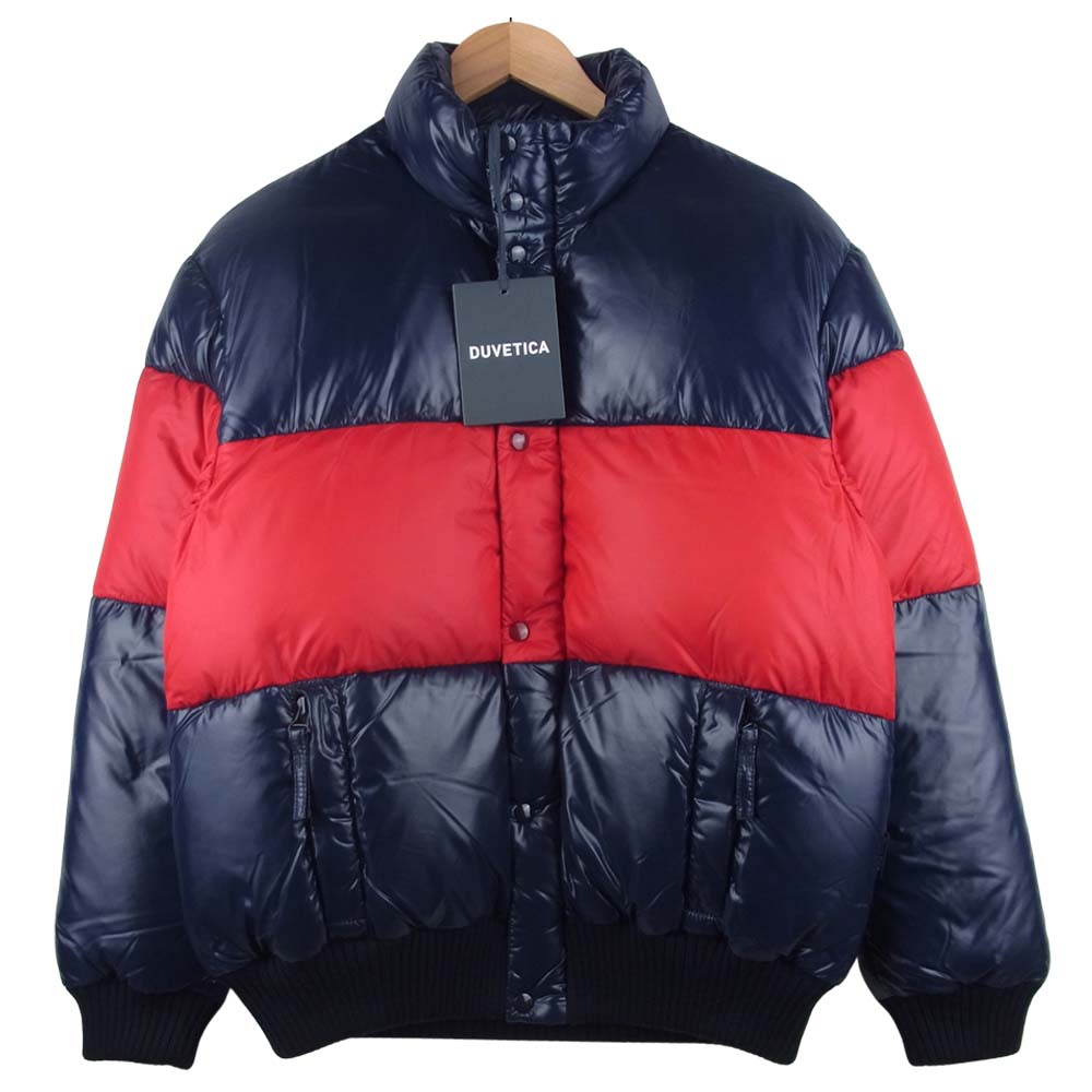 AKM エイケイエム DUVETICA デュベティカ AIN 切替 バイカラー ナイロン ダウン ジャケット ネイビー系 レッド系 M【新古品】【未使用】【中古】