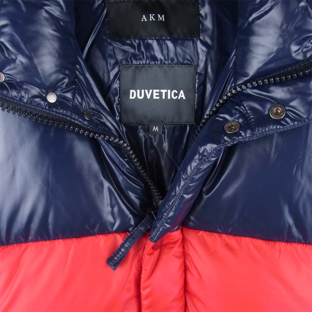 AKM エイケイエム DUVETICA デュベティカ AIN 切替 バイカラー ナイロン ダウン ジャケット ネイビー系 レッド系 M【新古品】【未使用】【中古】