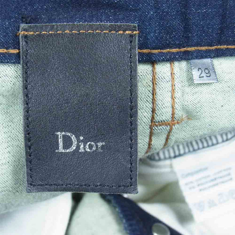Dior ディオール ５ポケット ワンウォッシュ ボタンフライ スキニー デニム インディゴブルー系 表記無し(W32程度)【美品】【中古】