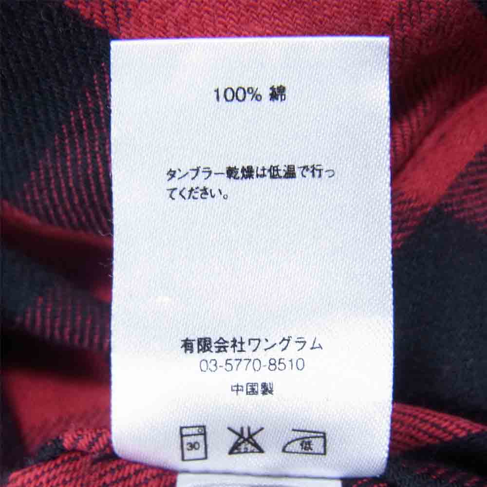Supreme シュプリーム 12AW Buffalo Check Shirt バッファローチェック ボタンダウン フランネル シャツ レッド系 L【中古】