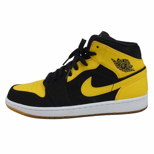 NIKE ナイキ 554724-035  AIR JORDAN 1 RETRO MID エア ジョーダン 1 レトロ ミッド ブラック系 イエロー系 27.5㎝【美品】【中古】