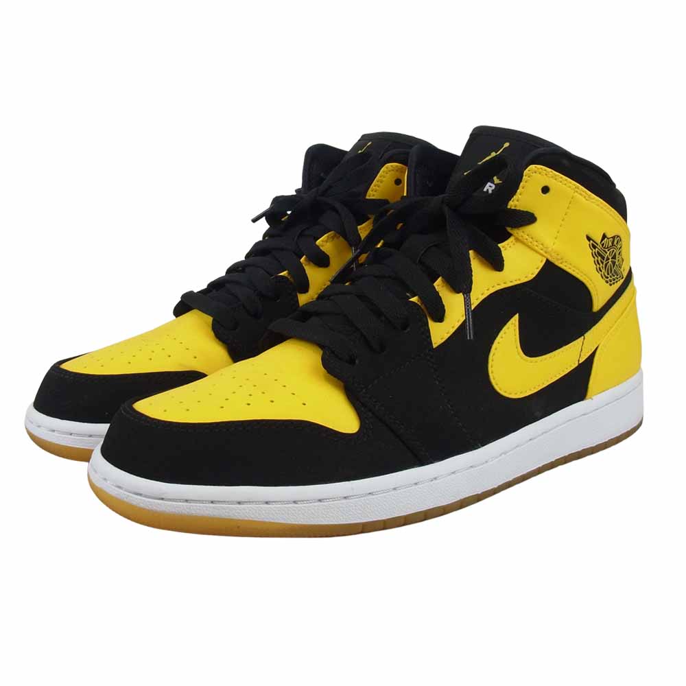 NIKE ナイキ 554724-035  AIR JORDAN 1 RETRO MID エア ジョーダン 1 レトロ ミッド ブラック系 イエロー系 27.5㎝【美品】【中古】