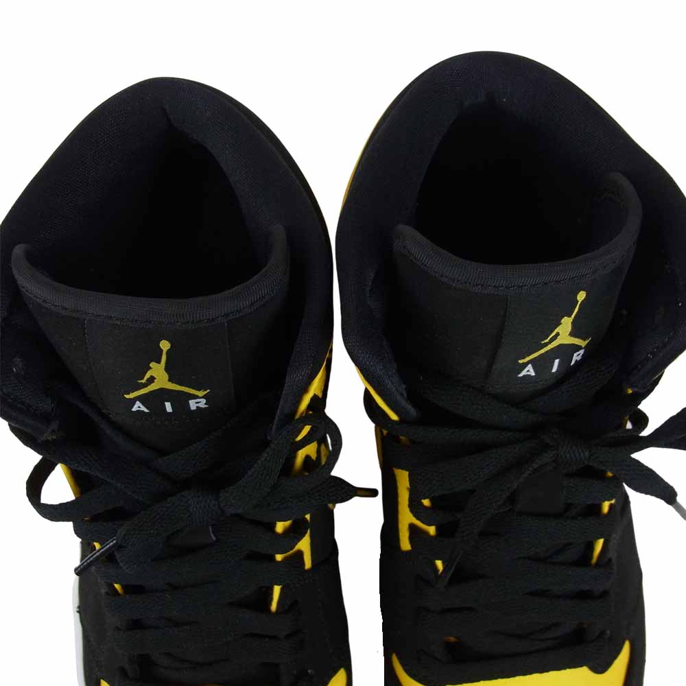 NIKE ナイキ 554724-035  AIR JORDAN 1 RETRO MID エア ジョーダン 1 レトロ ミッド ブラック系 イエロー系 27.5㎝【美品】【中古】