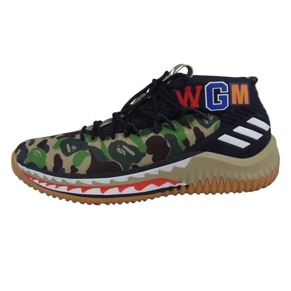 A BATHING APE アベイシングエイプ AP9974 adidas アディダス DAME4 BAPE CAMO PACK ダム ダミアン リラード ベイプカモパック マルチカラー系 27㎝【美品】【中古】