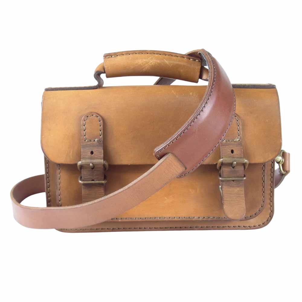 HERZ ヘルツ 2WAY レザー ショルダーバッグ ハンドバッグ ショルダー ハンド バッグ 日本製 ブラウン系【中古】