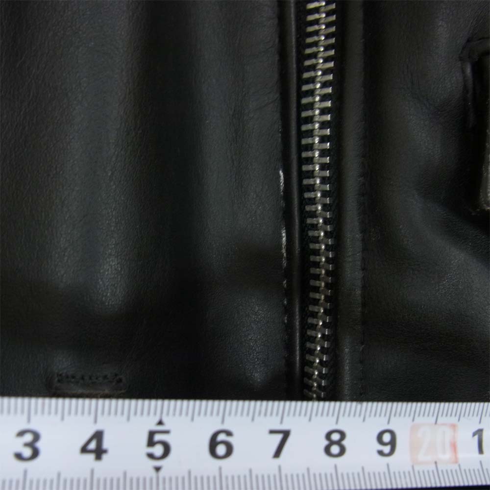 schott ショット 618 80's～90's perfect パーフェクト バイカータグ USA製 ダブル ライダース ジャケット レザー ブラック系 34【中古】