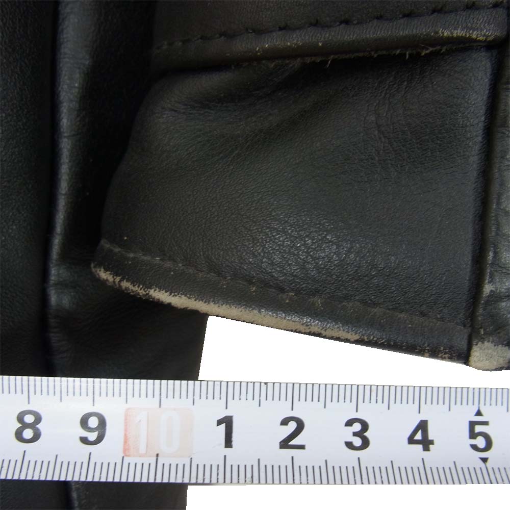 schott ショット 618 80's～90's perfect パーフェクト バイカータグ USA製 ダブル ライダース ジャケット レザー ブラック系 34【中古】