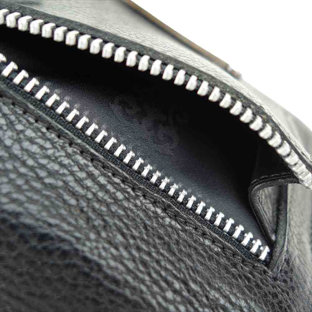 CHROME HEARTS クロムハーツ（原本有） WAVE MINI ウェーブ ミニ クロスボタン ウォレット ブラック系【極上美品】【中古】